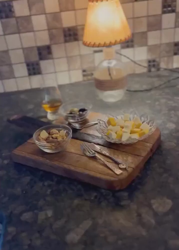 Cheese board crafted from a genuine bourbon barrel, rustic charcuterie board hostess gift, house warming gift for the whiskey lover