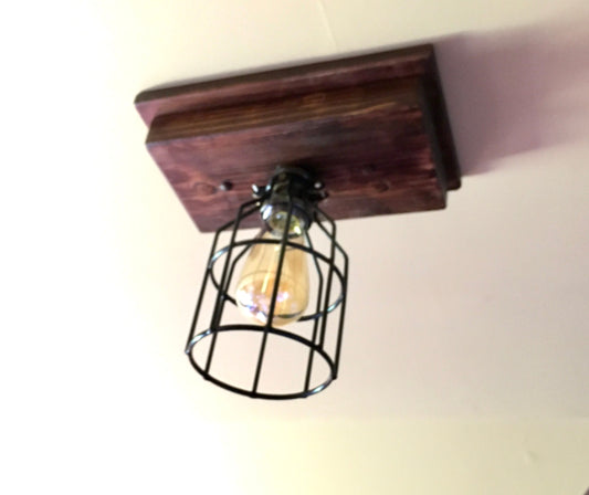 Rustic farmhouse light for country kitchen decor, wooden beam ceiling fixture, strip light replacement with pendant lights, flush mount