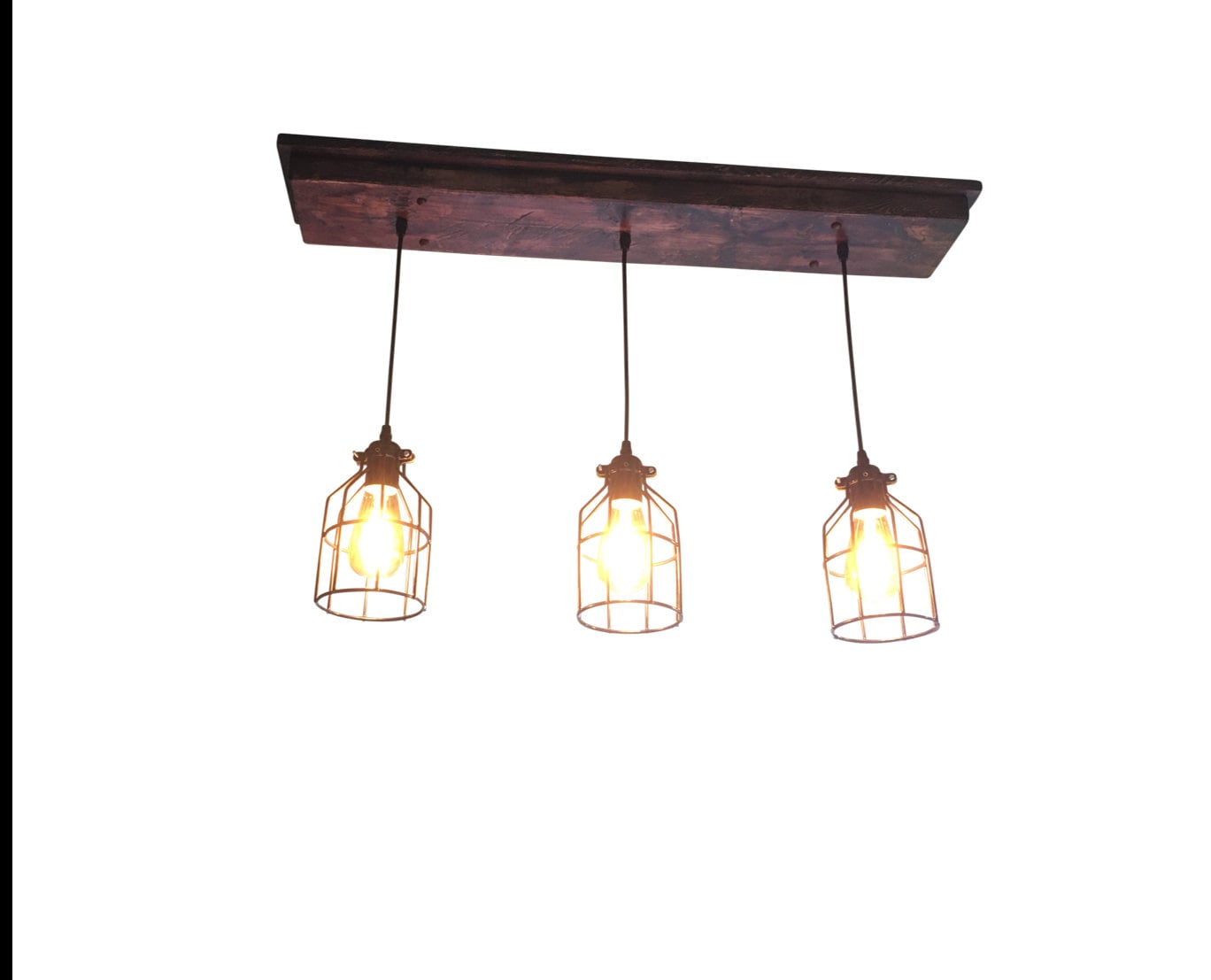 Rustic farmhouse light for country kitchen decor, wooden beam ceiling fixture, strip light replacement with pendant lights, flush mount