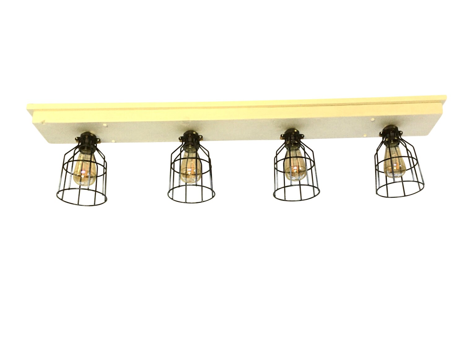 Rustic farmhouse light for country kitchen decor, wooden beam ceiling fixture, strip light replacement with pendant lights, flush mount