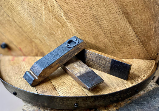 Whiskey barrel beer bottle opener, groomsman bourbon lovers gift, rustic barrel stave barware for bachelor party, man cave beer lover opener