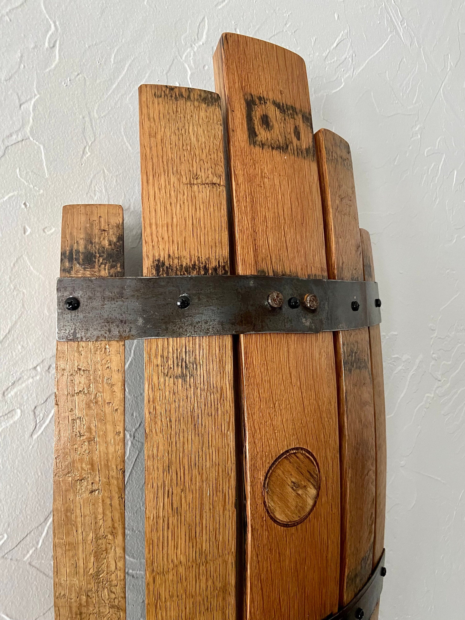 Bourbon barrel stave sconce, rustic charm from handcrafted wall light, whiskey barrel staves offers functionality with stylish wall art