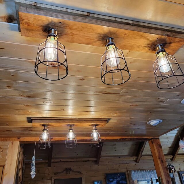 Farmhouse Beam Light Fixture: Rustic Elegance with Handcrafted Ceiling Barn Fixture, Designed for Cozy and Stylish Home Decor