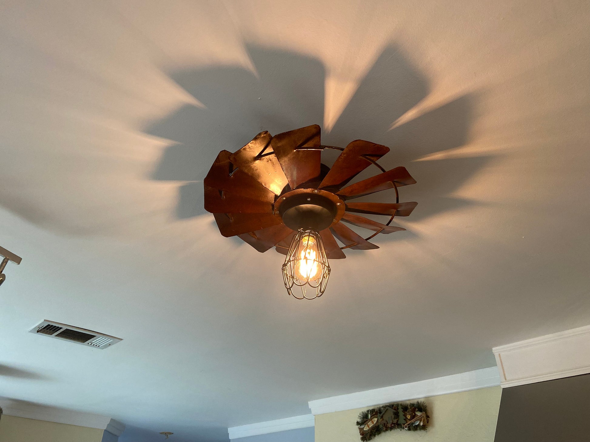 Farmhouse windmill light fixture