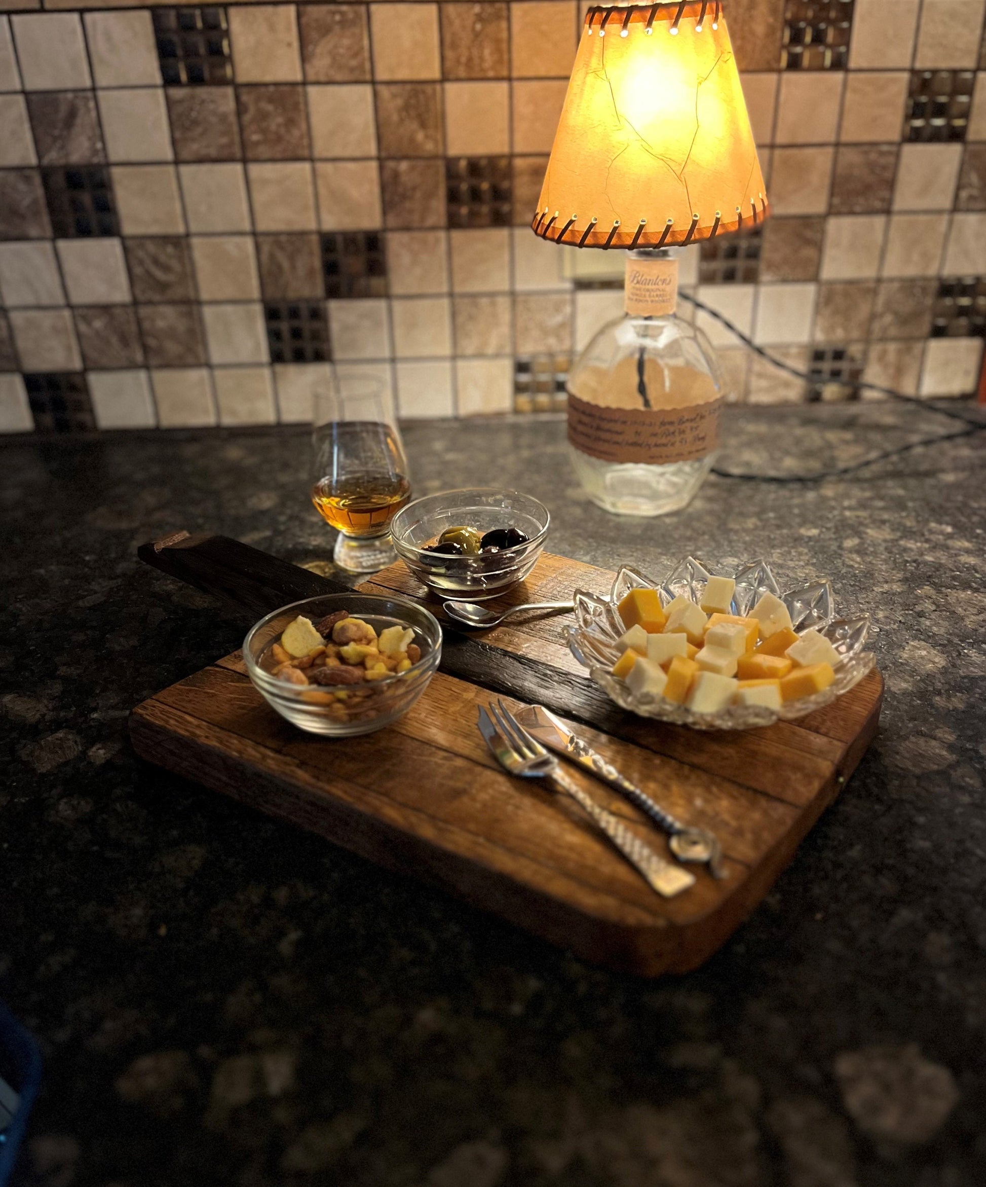 Cheese board crafted from a genuine bourbon barrel, rustic charcuterie board hostess gift, house warming gift for the whiskey lover