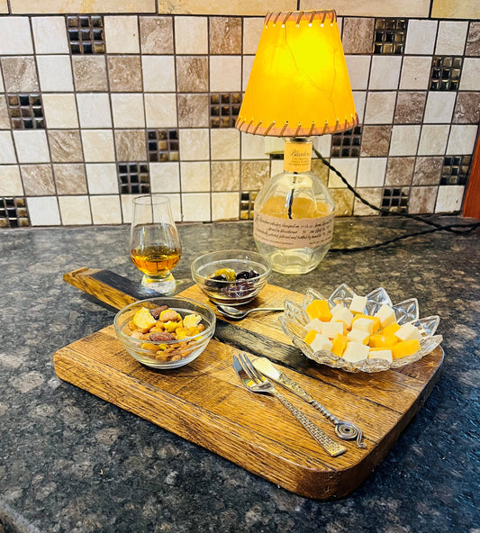 Cheese board crafted from a genuine bourbon barrel, rustic charcuterie board hostess gift, house warming gift for the whiskey lover