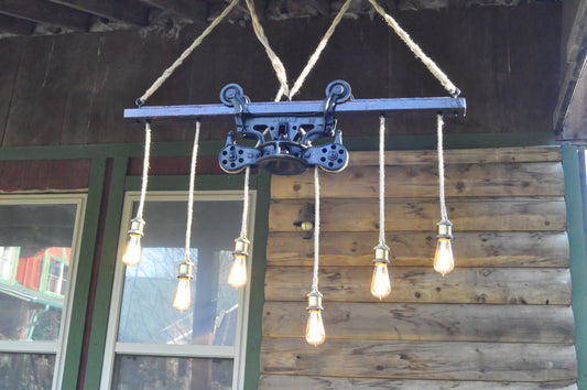 Vintage Hay Trolley Chandelier